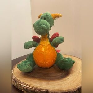 Gund Green and Red Plush Dragon